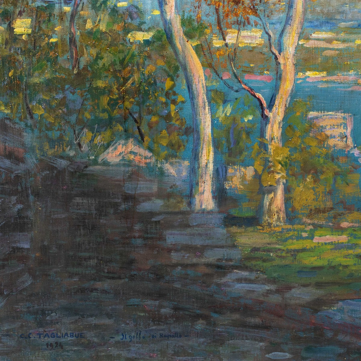 Carlo Costantino Tagliabue (bresso 1880 - Milan 1960) - The Gulf Of Rapallo.-photo-3