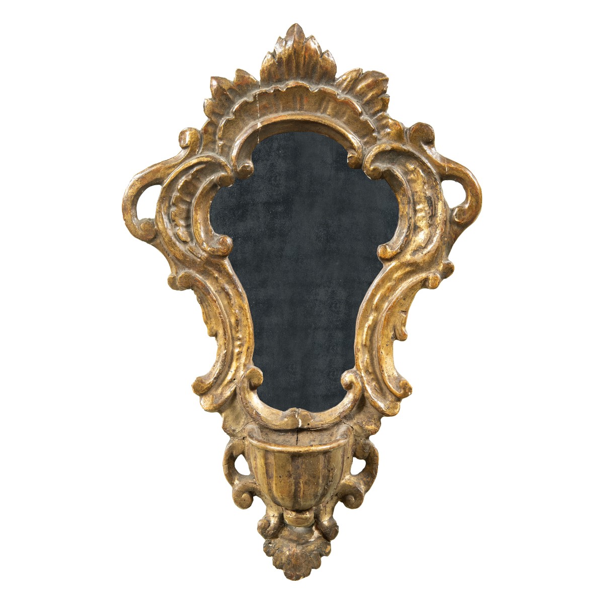 Gilded Wooden Holy Water Stoup. Italy, 18th Century.