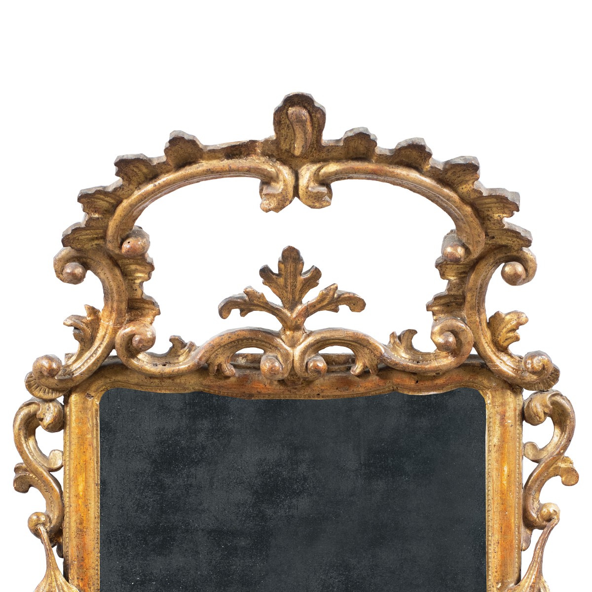 Carved And Gilded Wood Mirror. Italy, 18th Century.-photo-2