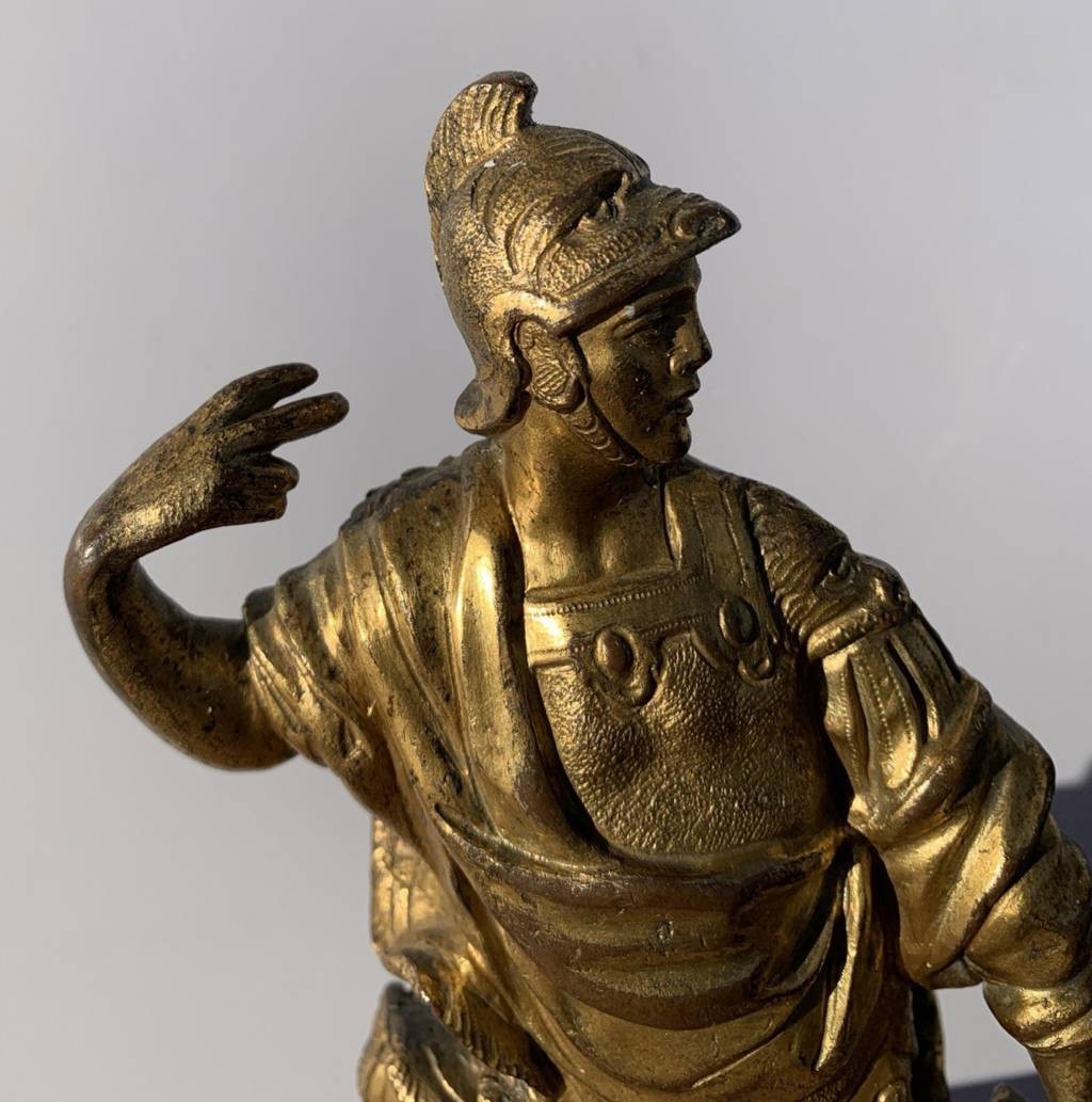 Gilded Bronze Sculpture - Mars, God Of War. Rome, 17th Century.-photo-3