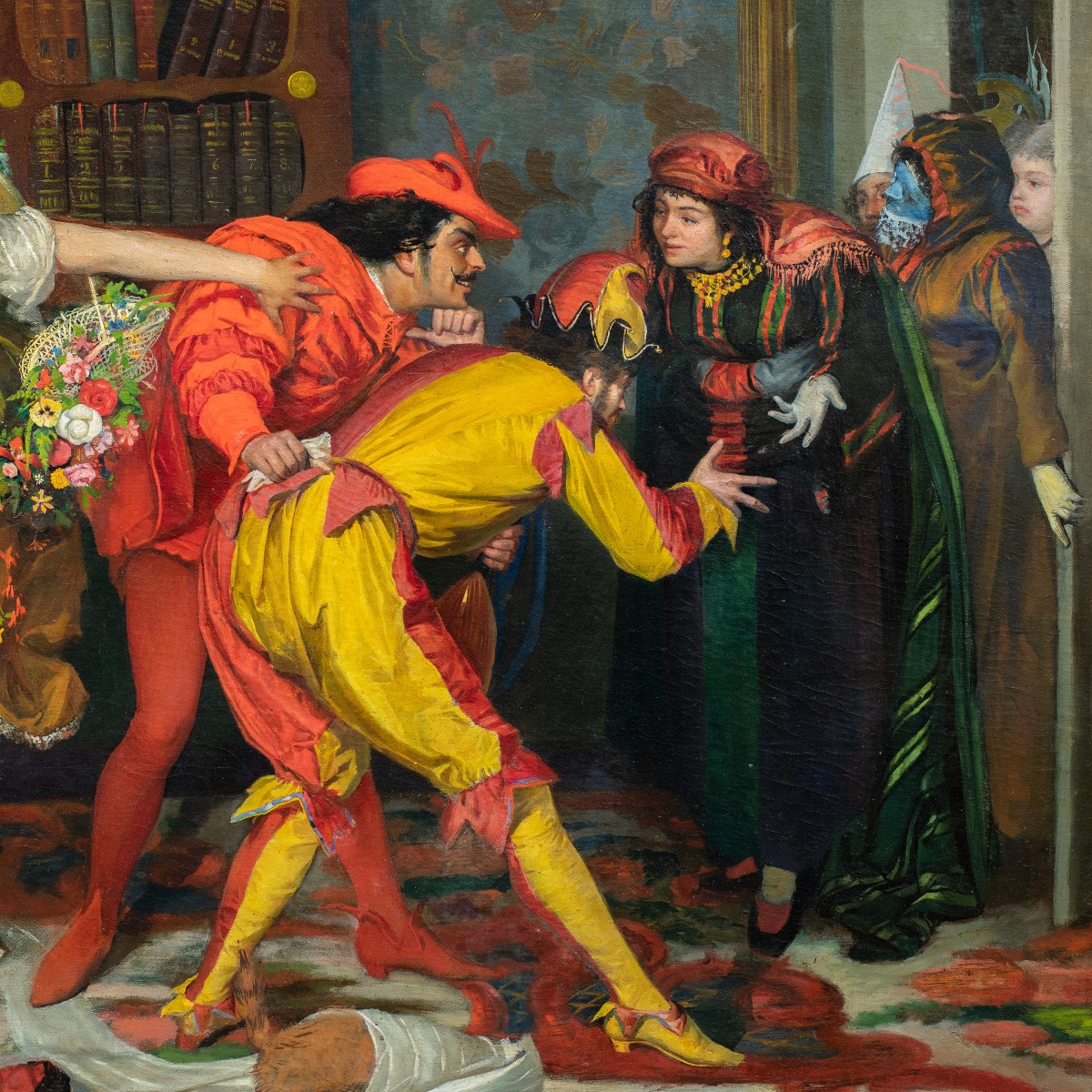 Vincenzo Colleoni (actif à Venise dans la seconde moitié du XIXe siècle) - Scène d'intérieur.-photo-2