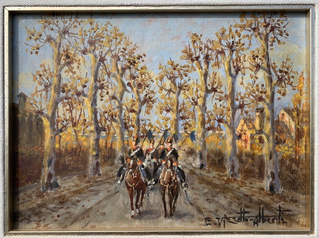 Enrico Vizzotto Alberti (Oderzo 1880 - Padoue 1976) - Le 7e régiment des lanciers de Milan.-photo-1