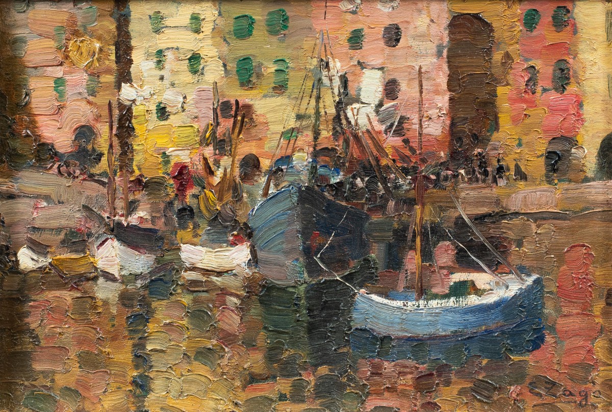 Erma Zago (bovolone 1880 - Milan 1942) - The Port Of Genoa.-photo-2