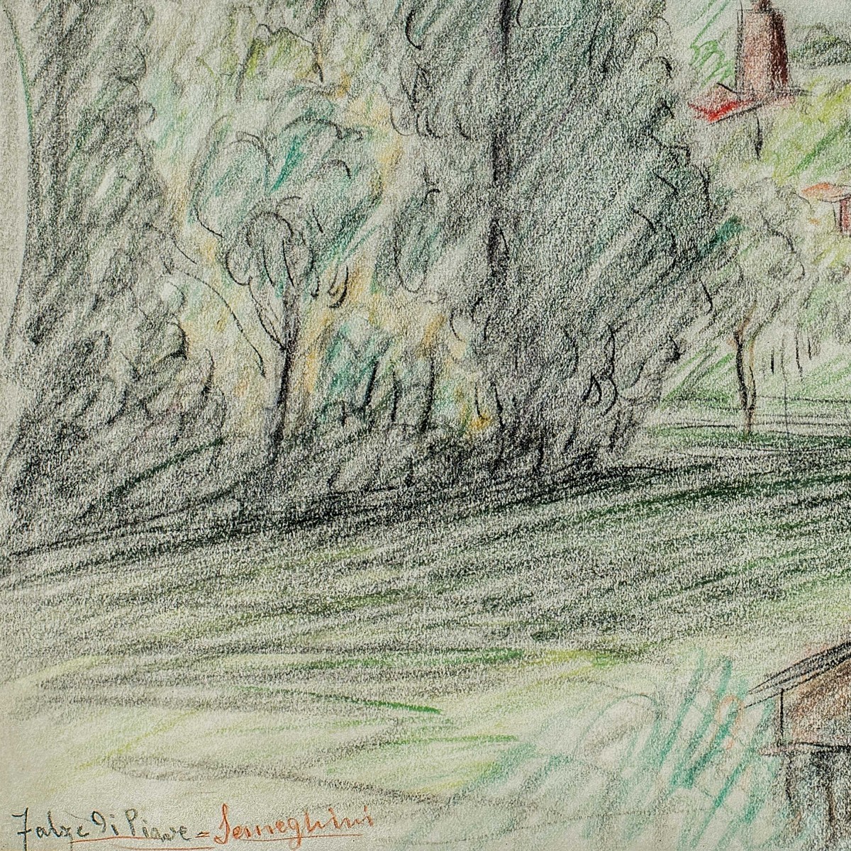 Pio Semeghini (quistello 1878 - Verona 1964) - Falzè Di Piave.-photo-3