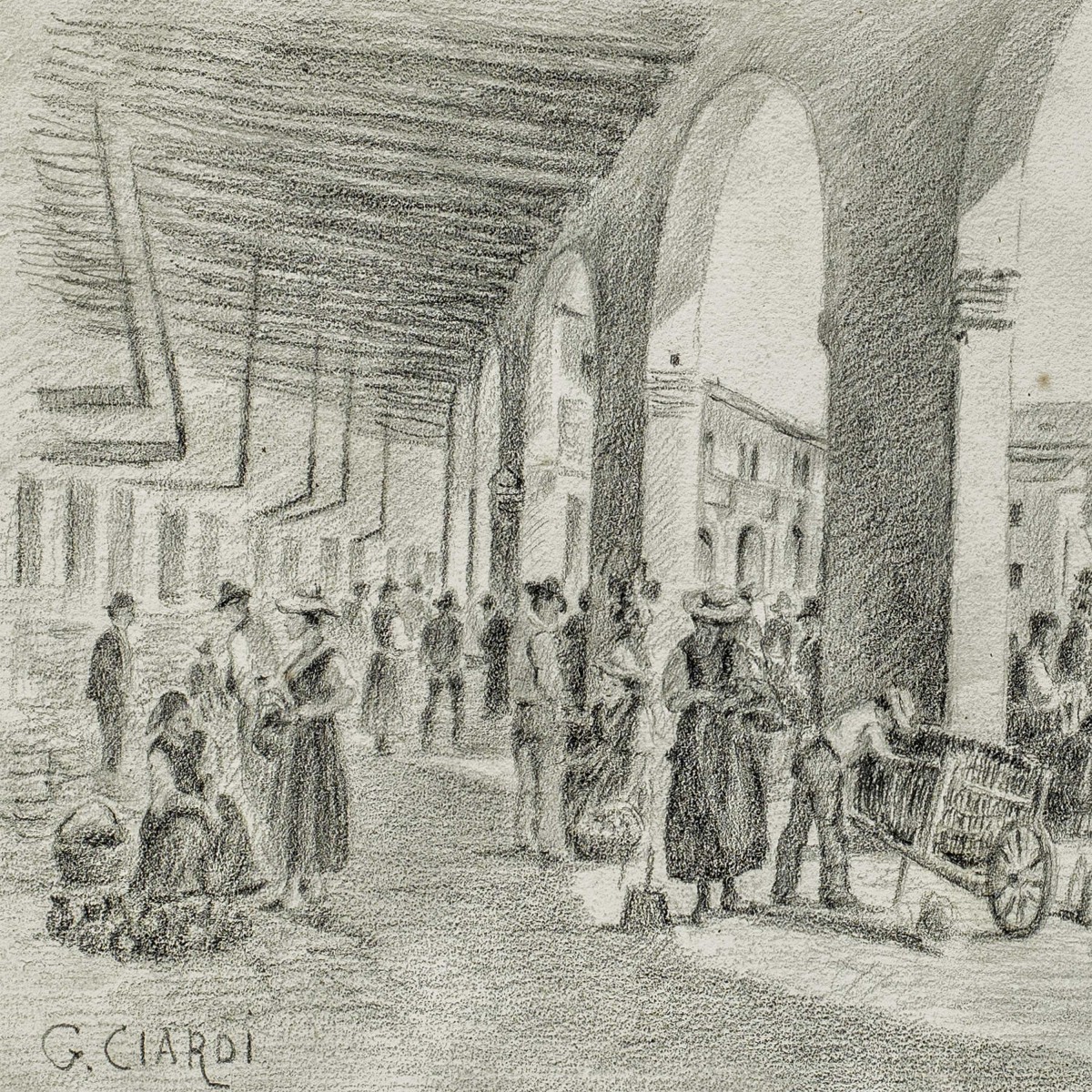 Guglielmo Ciardi (Venise 1842 - Venise 1917) - Marché de Badoere.-photo-3