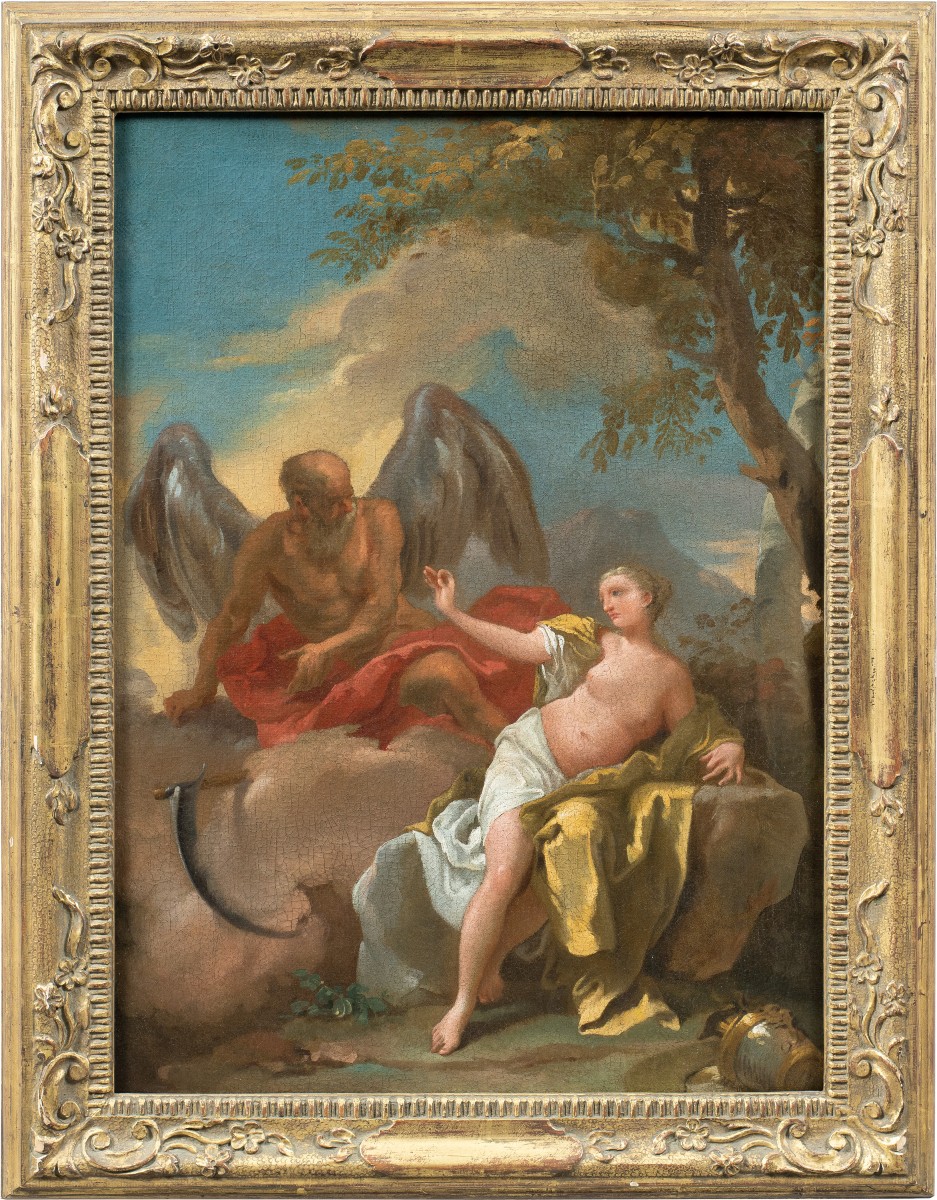 Venetian Painter (18th Century) - Venus And Chronos (preparatory Sketch).