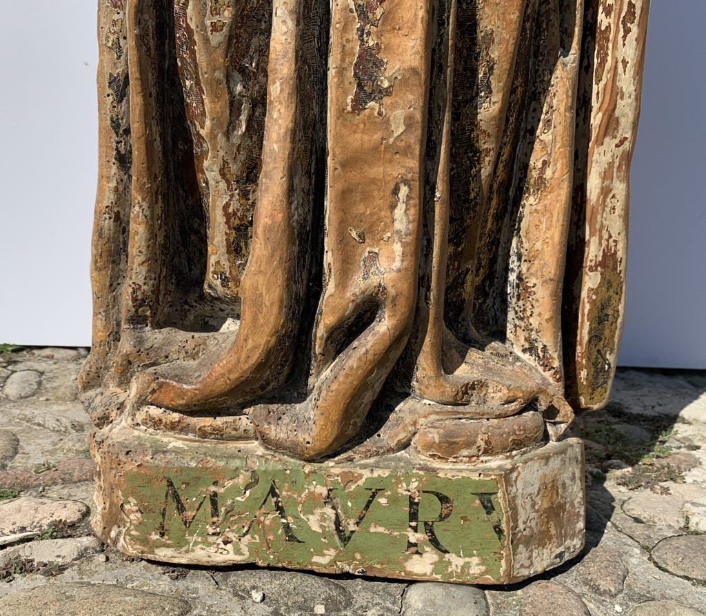 Carved Wooden Sculpture - Saint Maurus. Italy, 16th Century.-photo-1