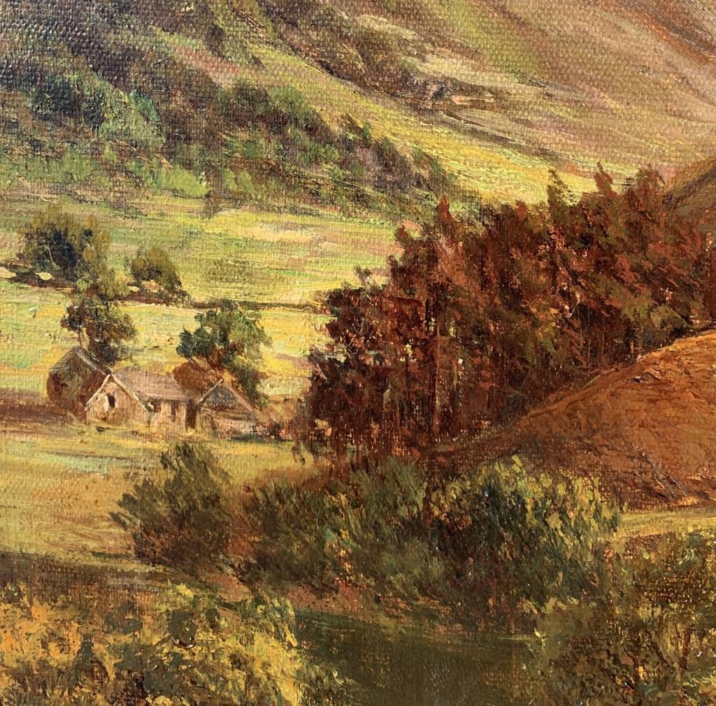 European Painter (dated 1925) - Mountain Landscape.-photo-1