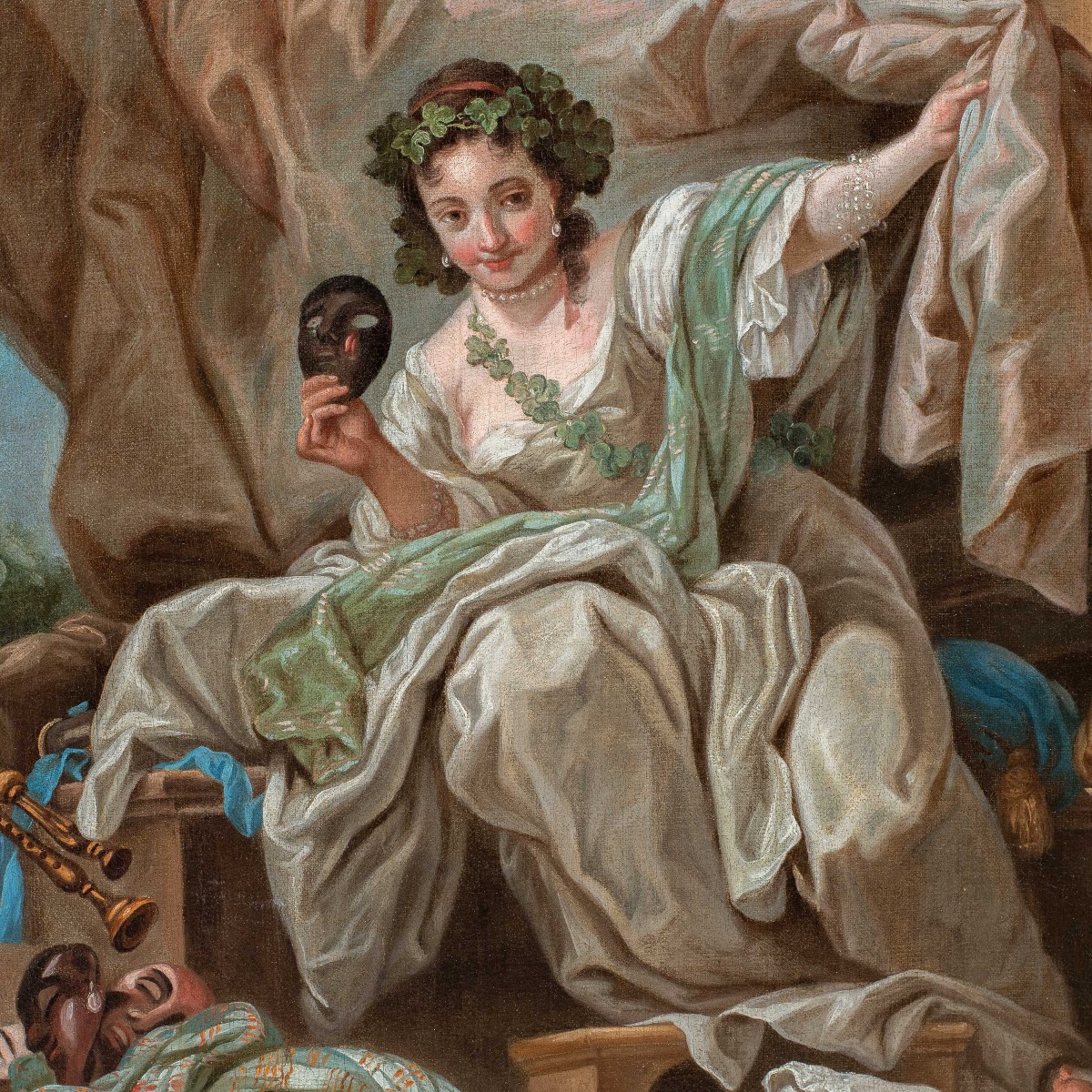 Charles-andré Van Loo (nice 1705 - Paris 1765) Attributed To - Allegory Of The Divine Comedy.-photo-2