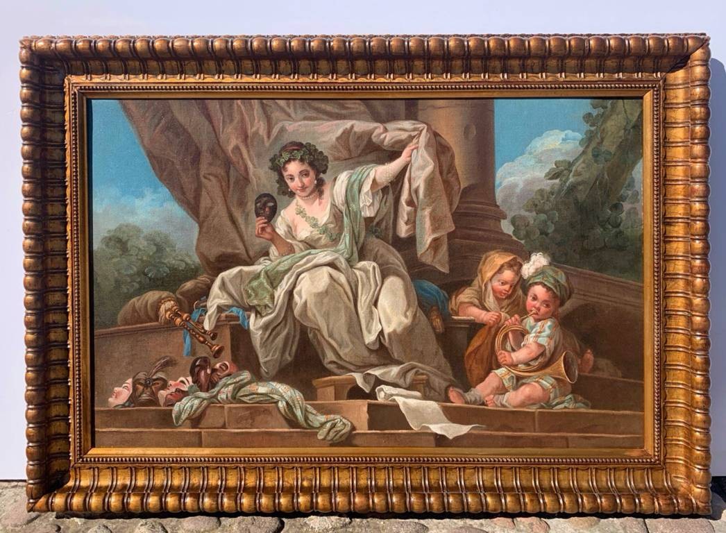 Charles-andré Van Loo (nice 1705 - Paris 1765) Attributed To - Allegory Of The Divine Comedy.-photo-1