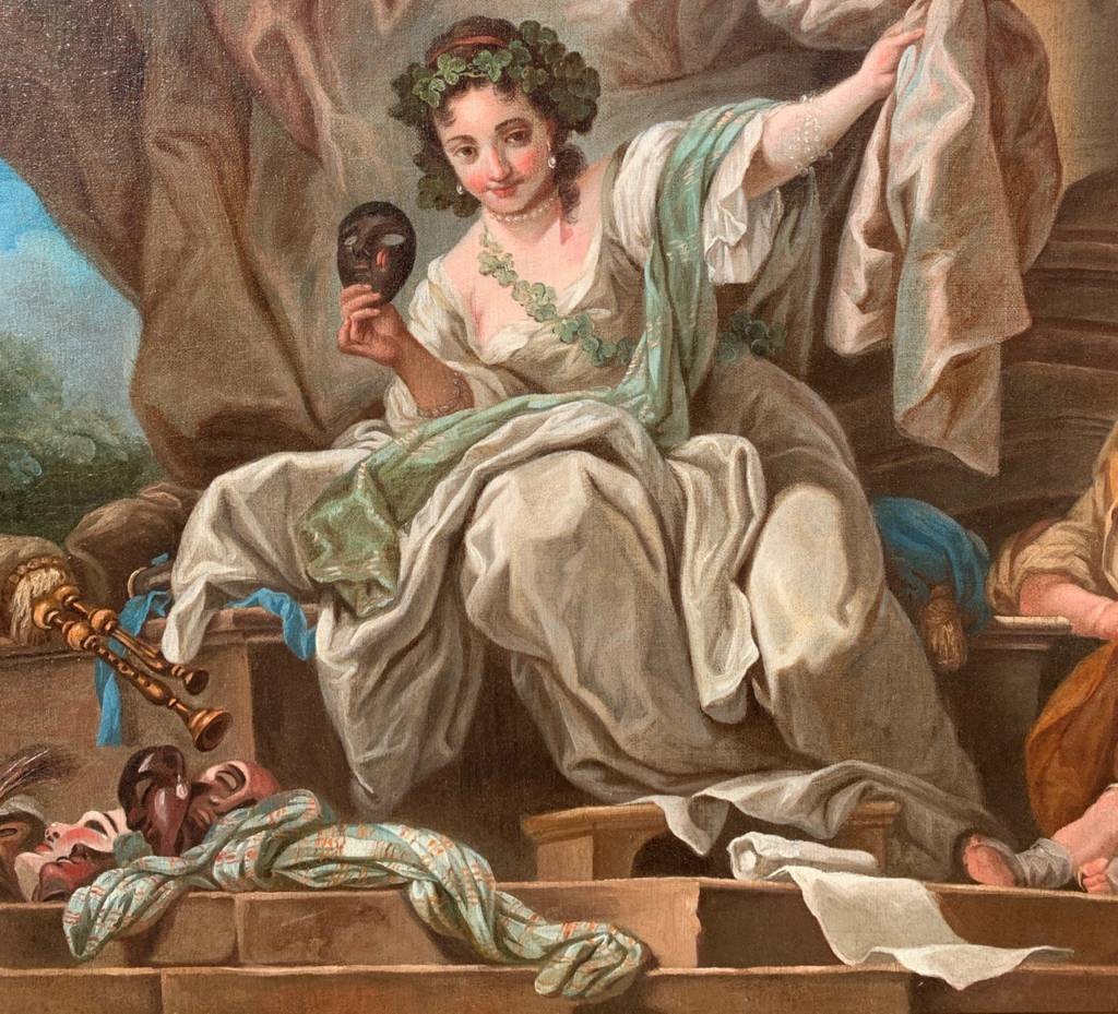 Charles-andré Van Loo (nice 1705 - Paris 1765) Attributed To - Allegory Of The Divine Comedy.-photo-2