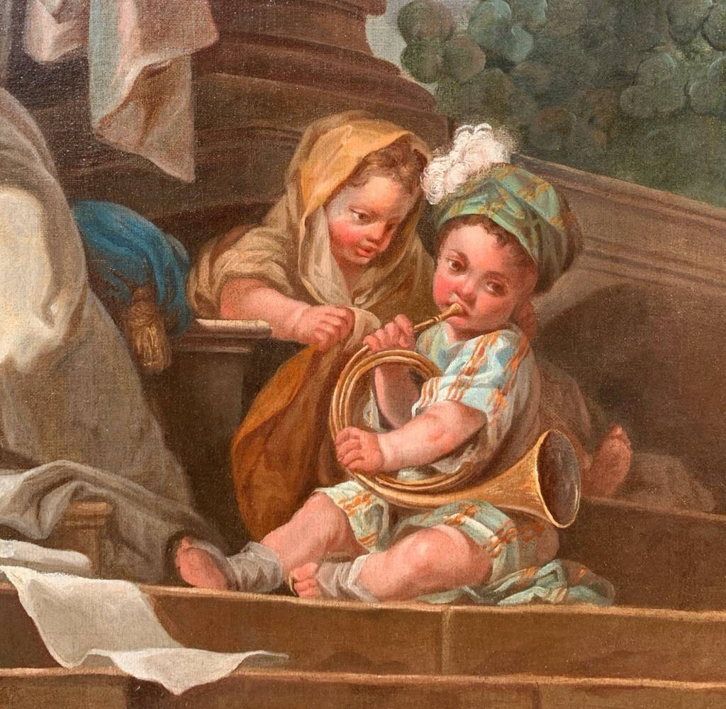 Charles-andré Van Loo (nice 1705 - Paris 1765) Attributed To - Allegory Of The Divine Comedy.-photo-3