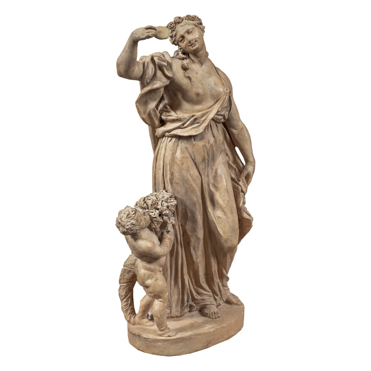 Sculpture en terre cuite - Allégorie de la Vanité. Italie, XVIIIe siècle.-photo-3