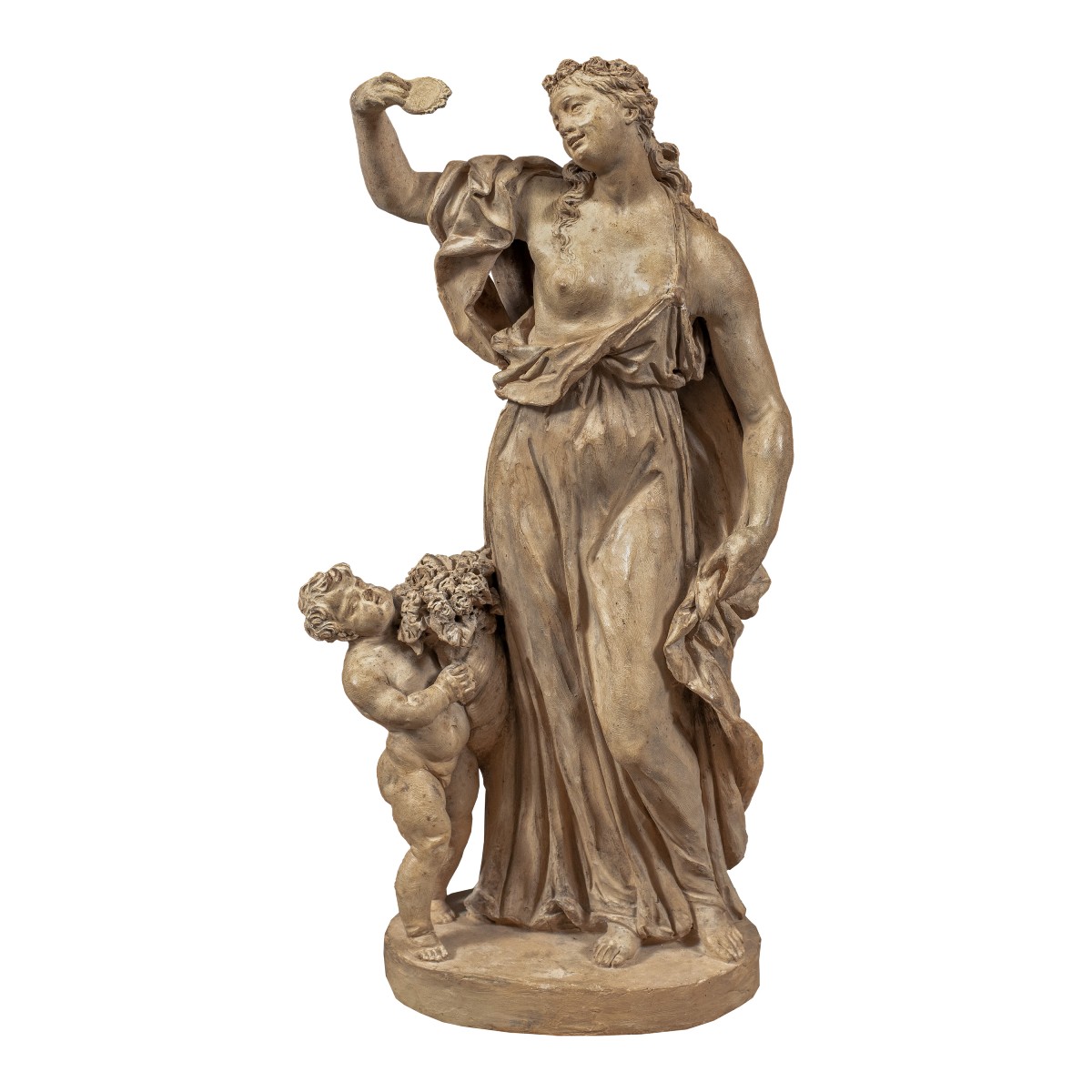 Sculpture en terre cuite - Allégorie de la Vanité. Italie, XVIIIe siècle.