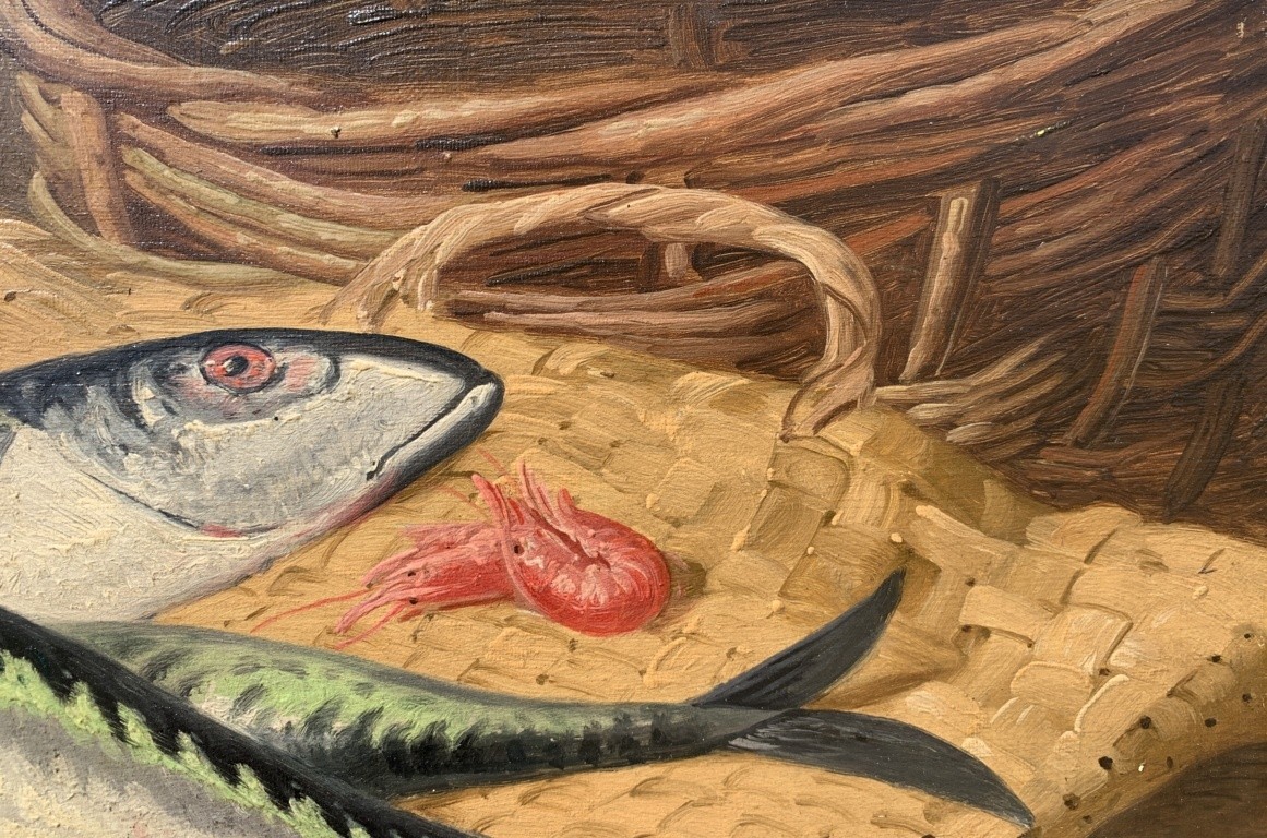 Charles Thomas Bale (british, 1866 - 1895) - Still Life Of Fish And Shrimp.-photo-2