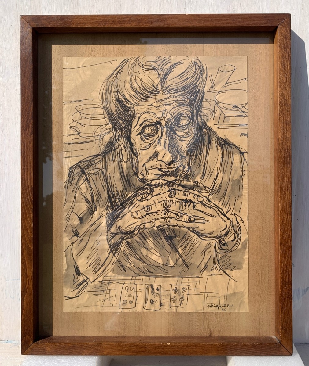 Giuseppe Migneco (Messine 1903 - Milan 1997) - La Diseuse de bonne aventure.-photo-1