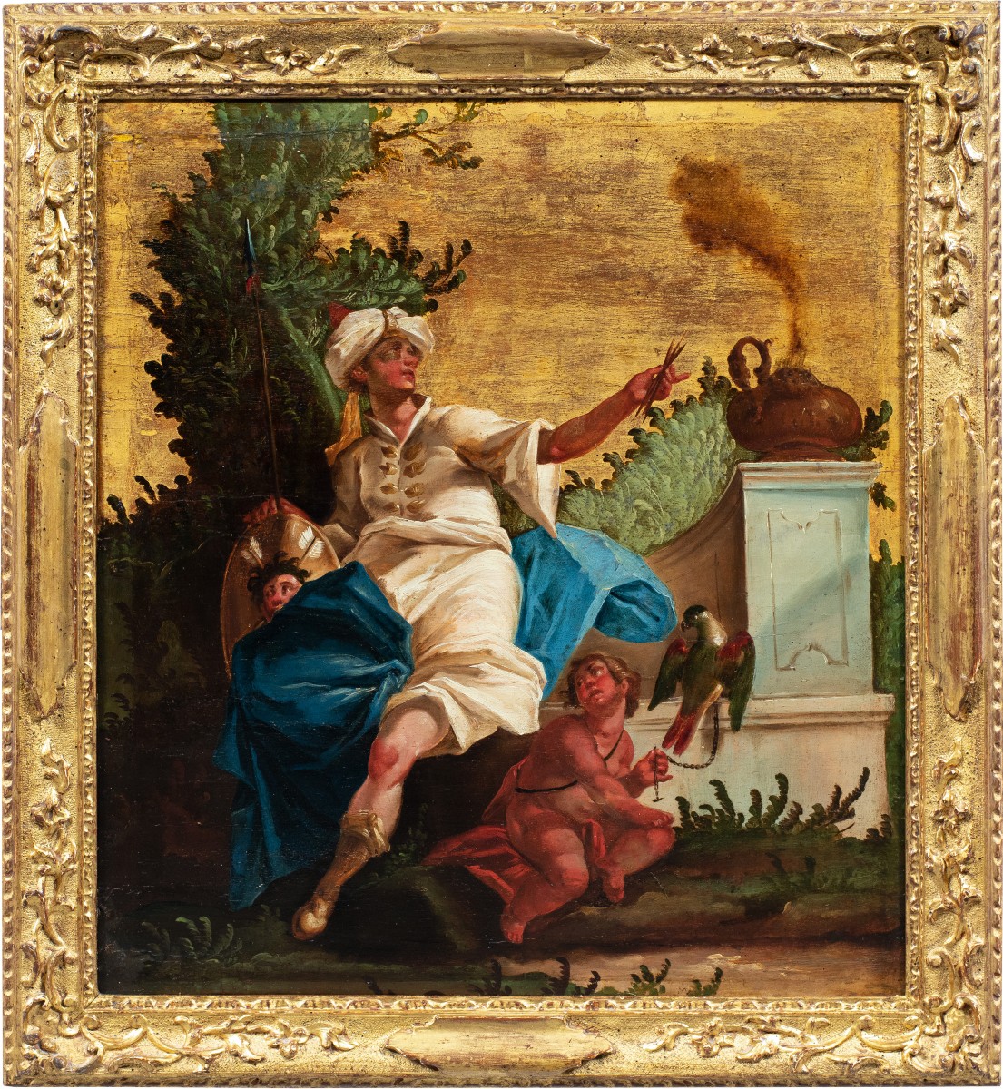 Venetian Painter (18th Century) - Allegory Of Asia And Allegory Of America.-photo-2