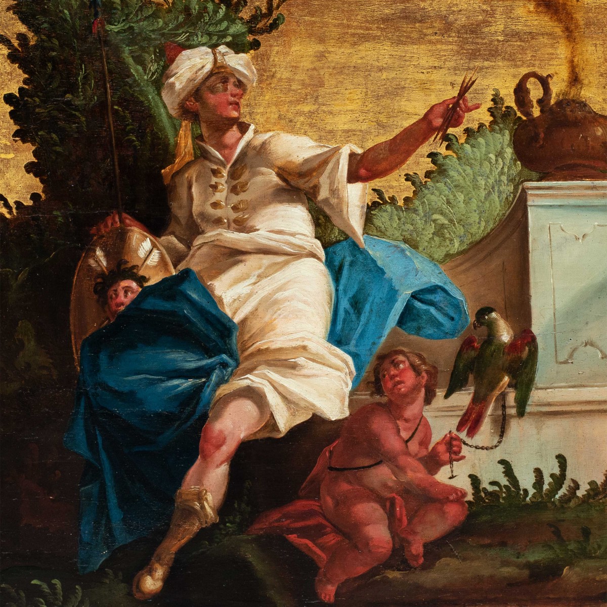 Venetian Painter (18th Century) - Allegory Of Asia And Allegory Of America.-photo-3