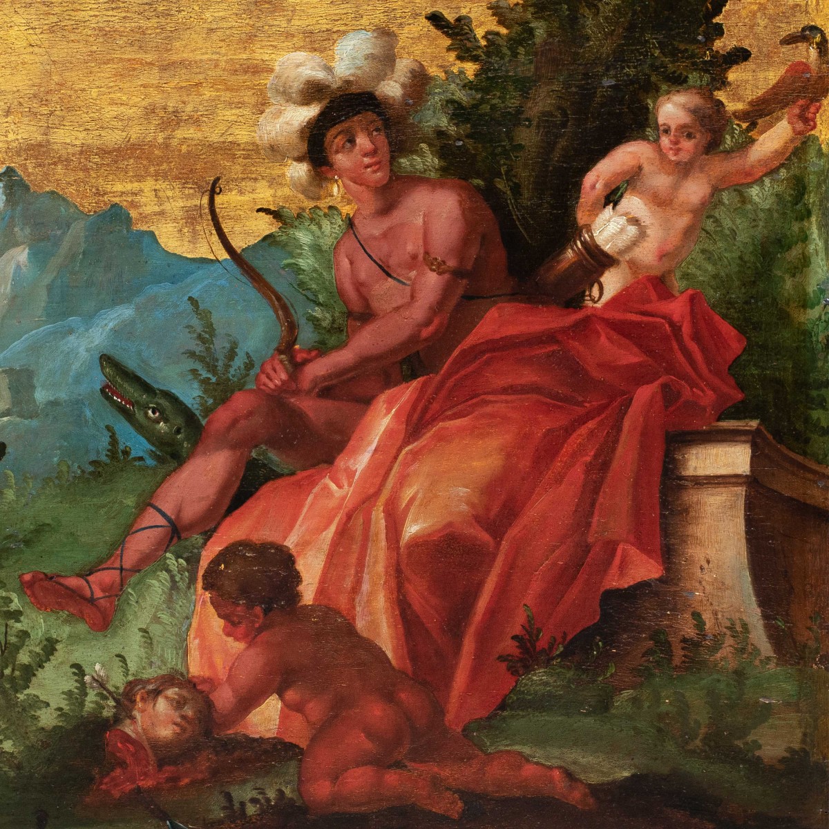 Venetian Painter (18th Century) - Allegory Of Asia And Allegory Of America.-photo-1