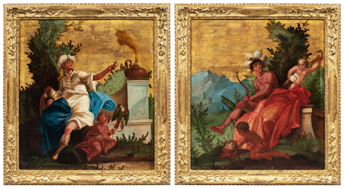 Venetian Painter (18th Century) - Allegory Of Asia And Allegory Of America.