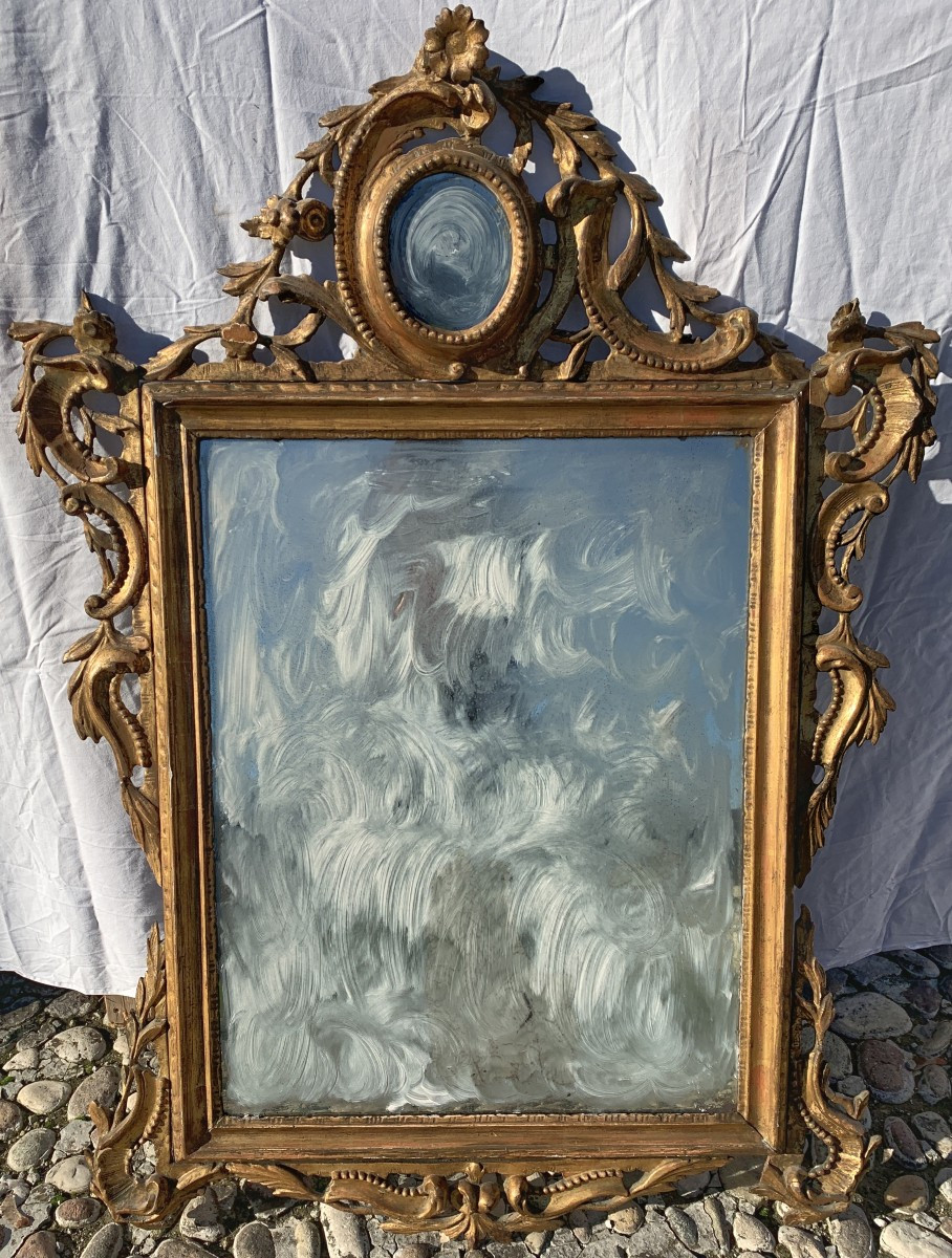 Carved And Gilded Wood Mirror. Venice, 18th Century.-photo-4