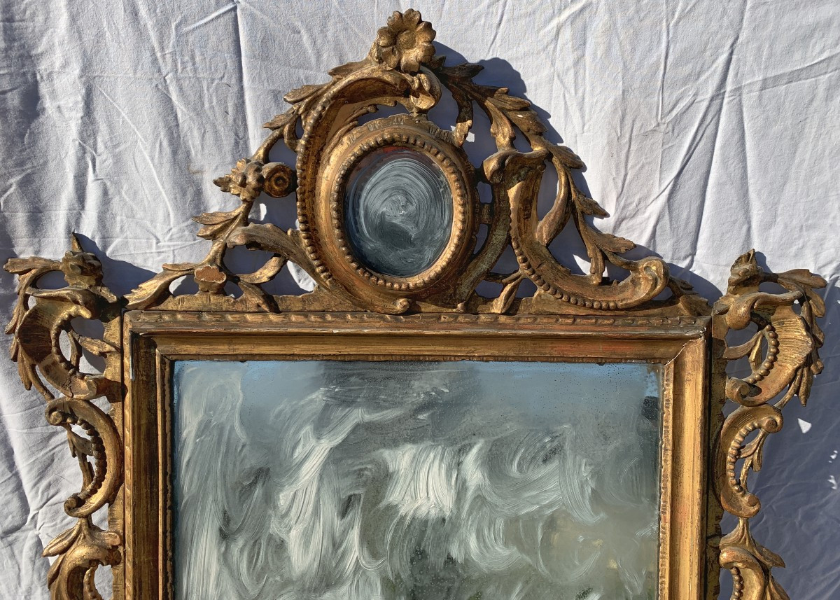 Carved And Gilded Wood Mirror. Venice, 18th Century.-photo-1