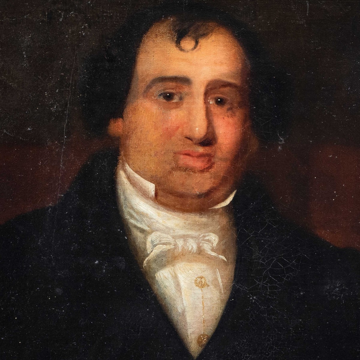 Peintre italien (XIXe siècle) - Portrait d'un gentilhomme avec un livre.-photo-2