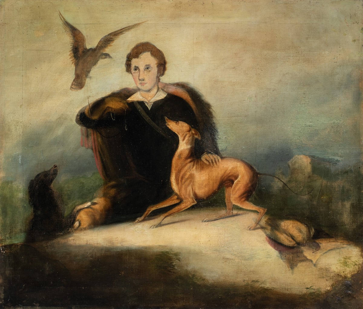 Peintre italien (fin du XIXe siècle) - Le Fauconnier.