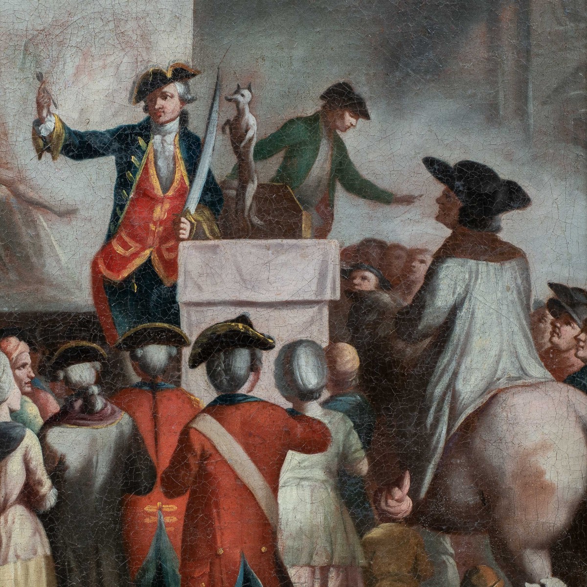 Peintre italien (XVIIIe siècle) - Théâtre de rue.-photo-2