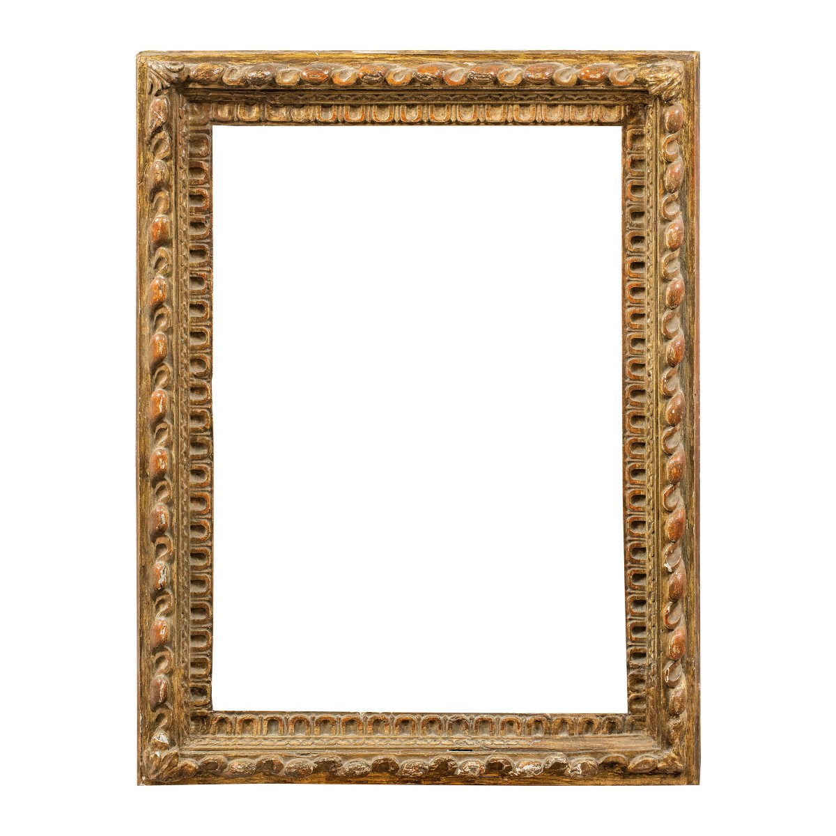 Cadre baroque en bois sculpté, ciselé et doré. Toscane, XVIIe siècle.-photo-2