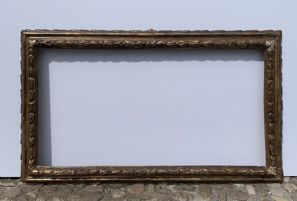 Cadre baroque en bois sculpté et doré. Lombardie, XVIIe siècle.-photo-1