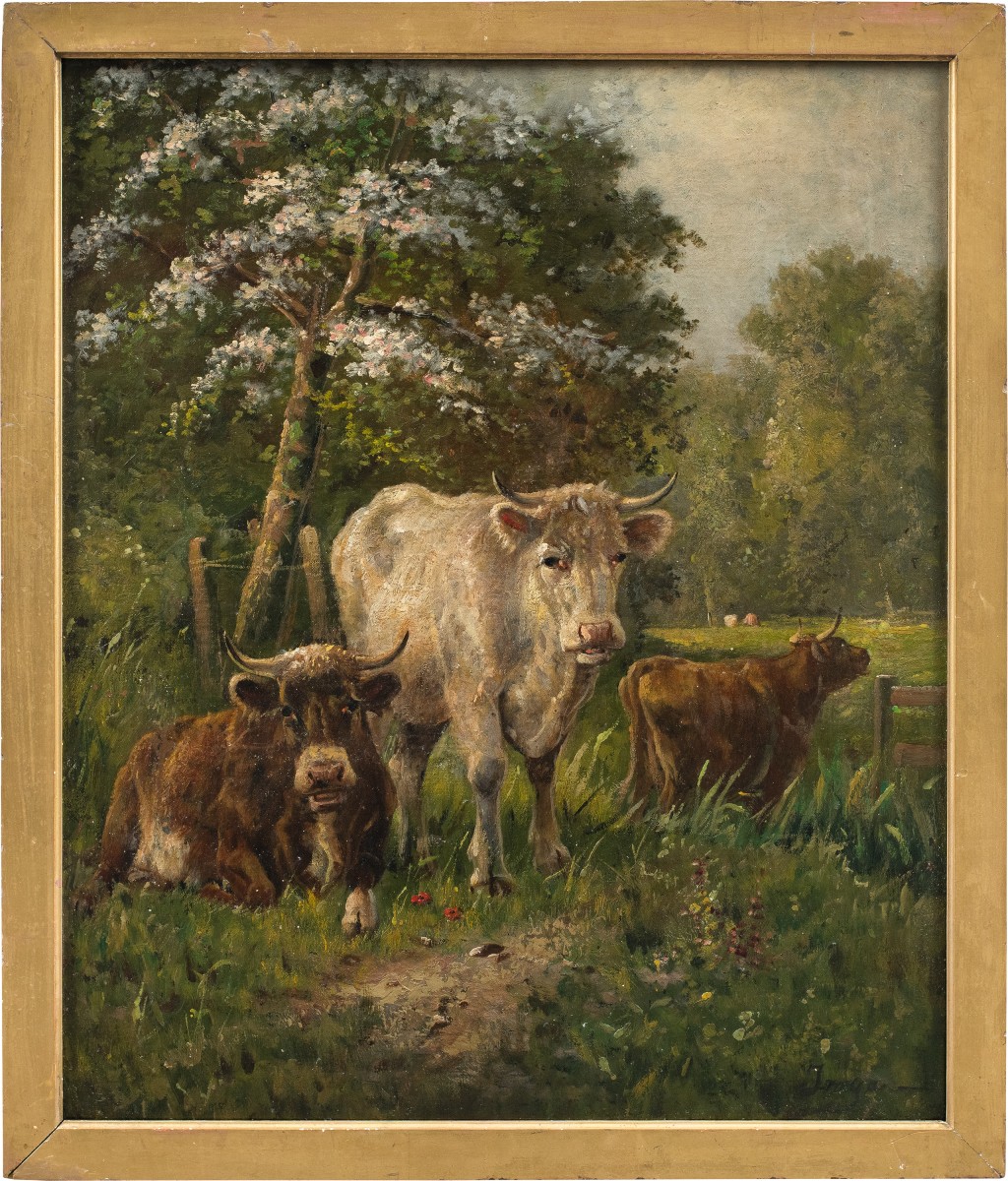 European Painter (late 19th Century) - Grazing Cows.