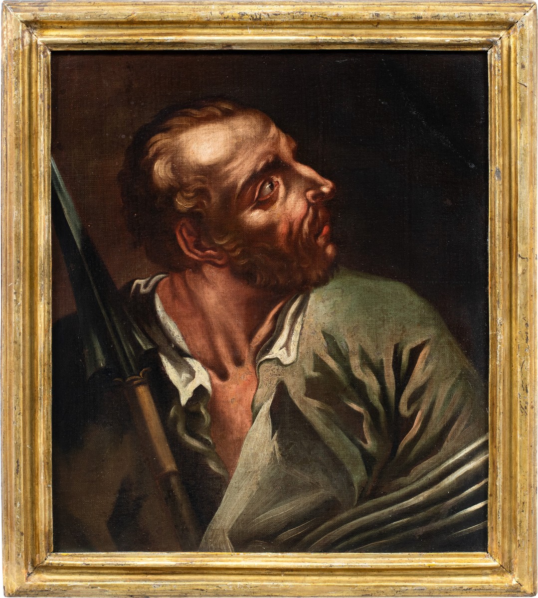 Cercle de Giambattista Piazzetta (Venise 1683 - Venise 1754) - Six Apôtres en buste.-photo-1