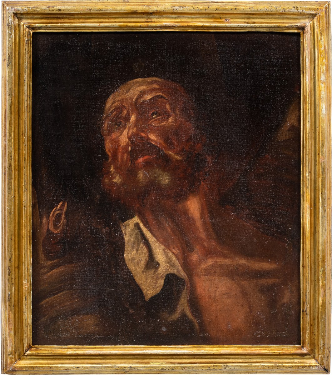 Cercle de Giambattista Piazzetta (Venise 1683 - Venise 1754) - Six Apôtres en buste.-photo-2