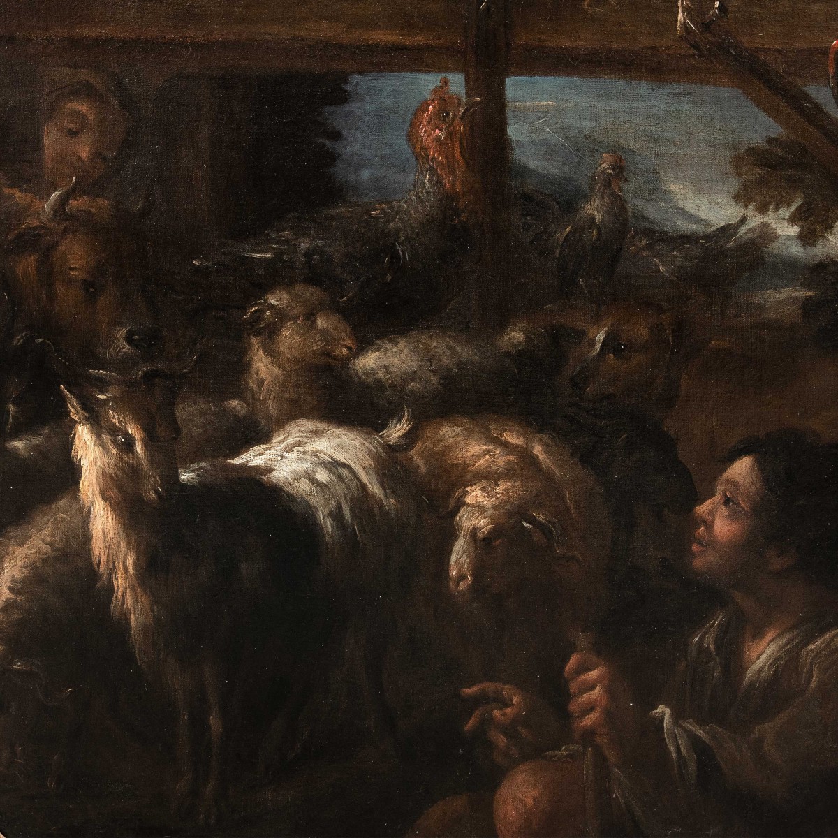 Felice Boselli (Plaisance 1650 - Parme 1732) - Berger avec troupeau et gibier.-photo-3