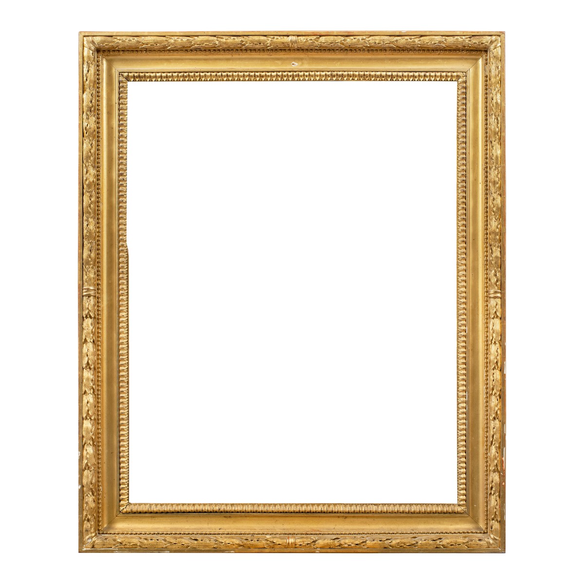 Empire Frame In Carved And Gilded Wood. Italy, 19th Century.-photo-2