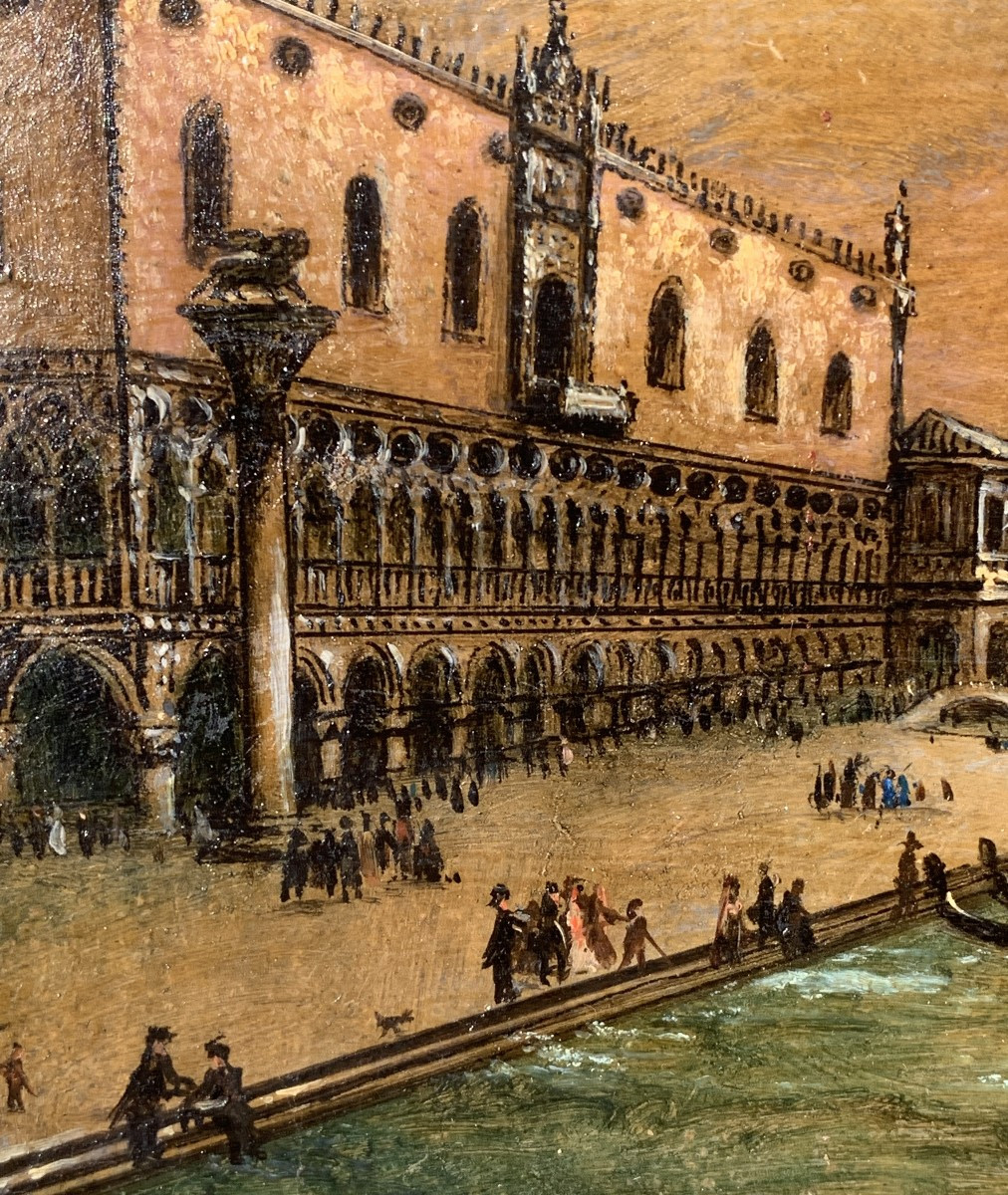 Peintre vénitien (début du XIXe siècle) - Venise, vue du bassin de Saint-Marc.-photo-1