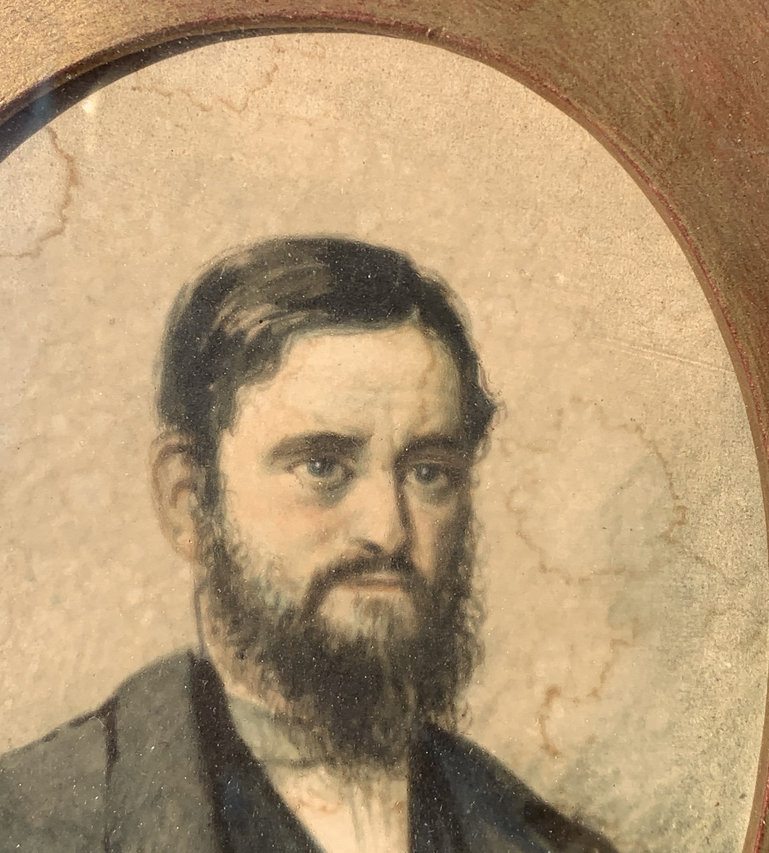 European Painter (19th Century) - Portrait Of A Gentleman.-photo-1