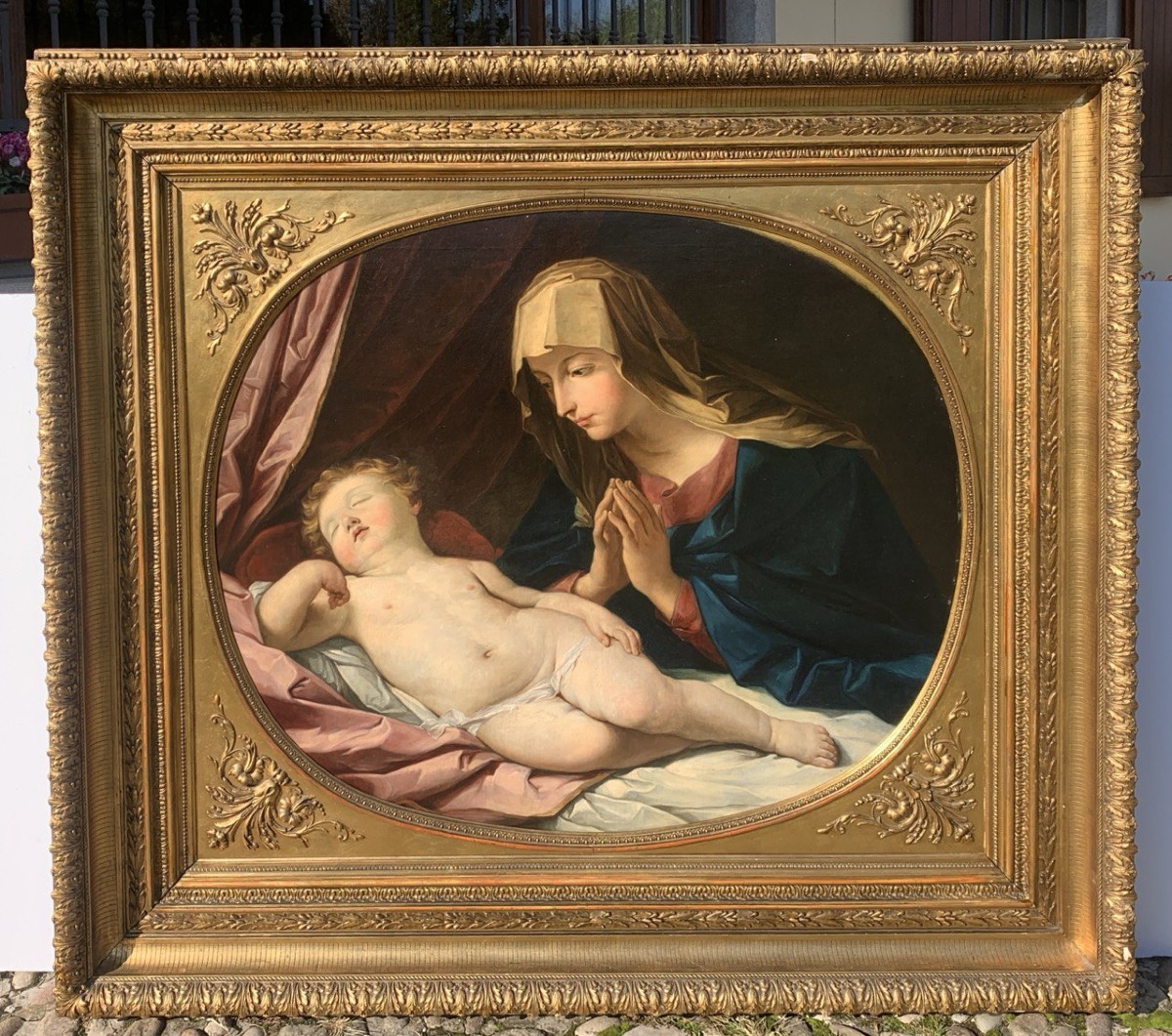 Guido Reni (Bologne 1575 - Bologne 1642), disciple de - Vierge à l'Enfant.-photo-4
