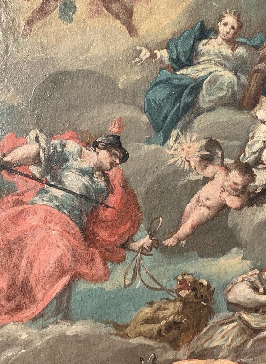 Giovanni Antonio Guardi (Vienne 1699 - Venise 1760) - Allégorie du Bon Gouvernement.-photo-1