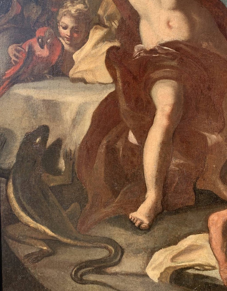 Atelier de Francesco Solimena (Canale di Serino 1657 - Barra 1747) - Allégorie de l'Amérique.-photo-1