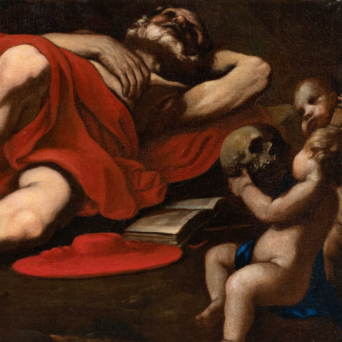 Caravaggesque Painter (17th Century) - Saint Jerome.-photo-2