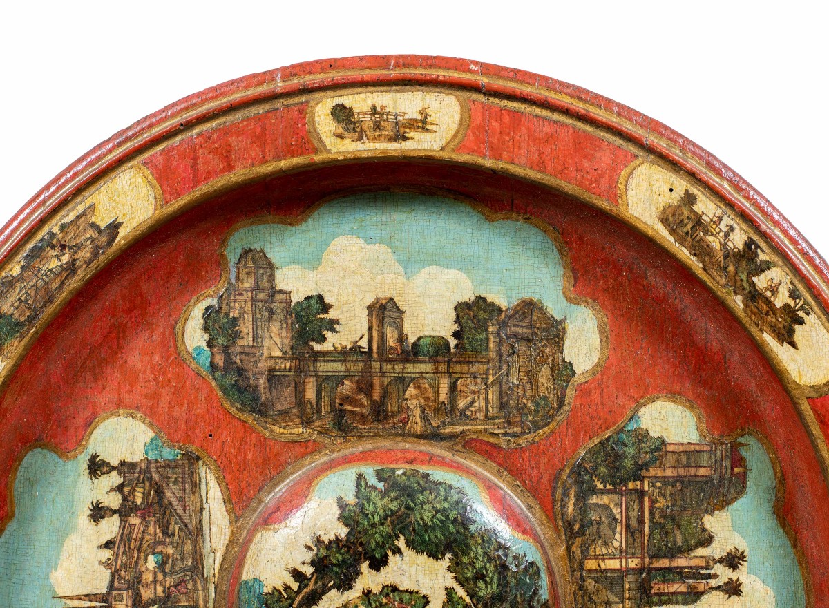 Plateau en bois laqué de style « Arte Povera ». Turin, XVIIIe siècle.-photo-2