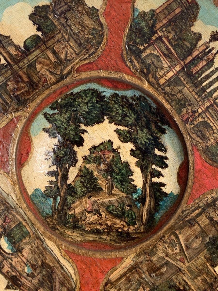 Plateau en bois laqué de style « Arte Povera ». Turin, XVIIIe siècle.-photo-2