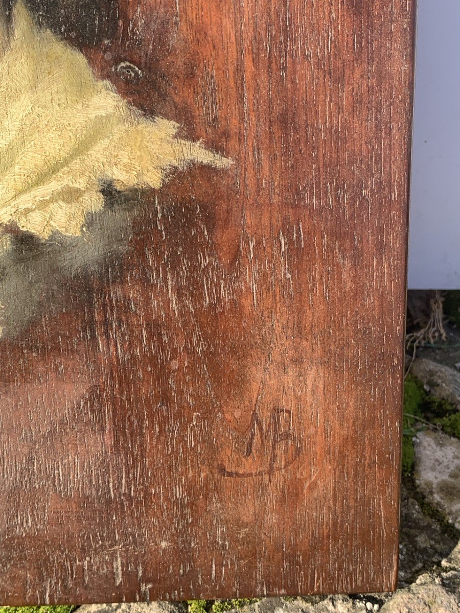 Mosè Bianchi (monza 1840 - Monza 1904) Attributed To - Painter's Palette With Portrait Of A You-photo-1