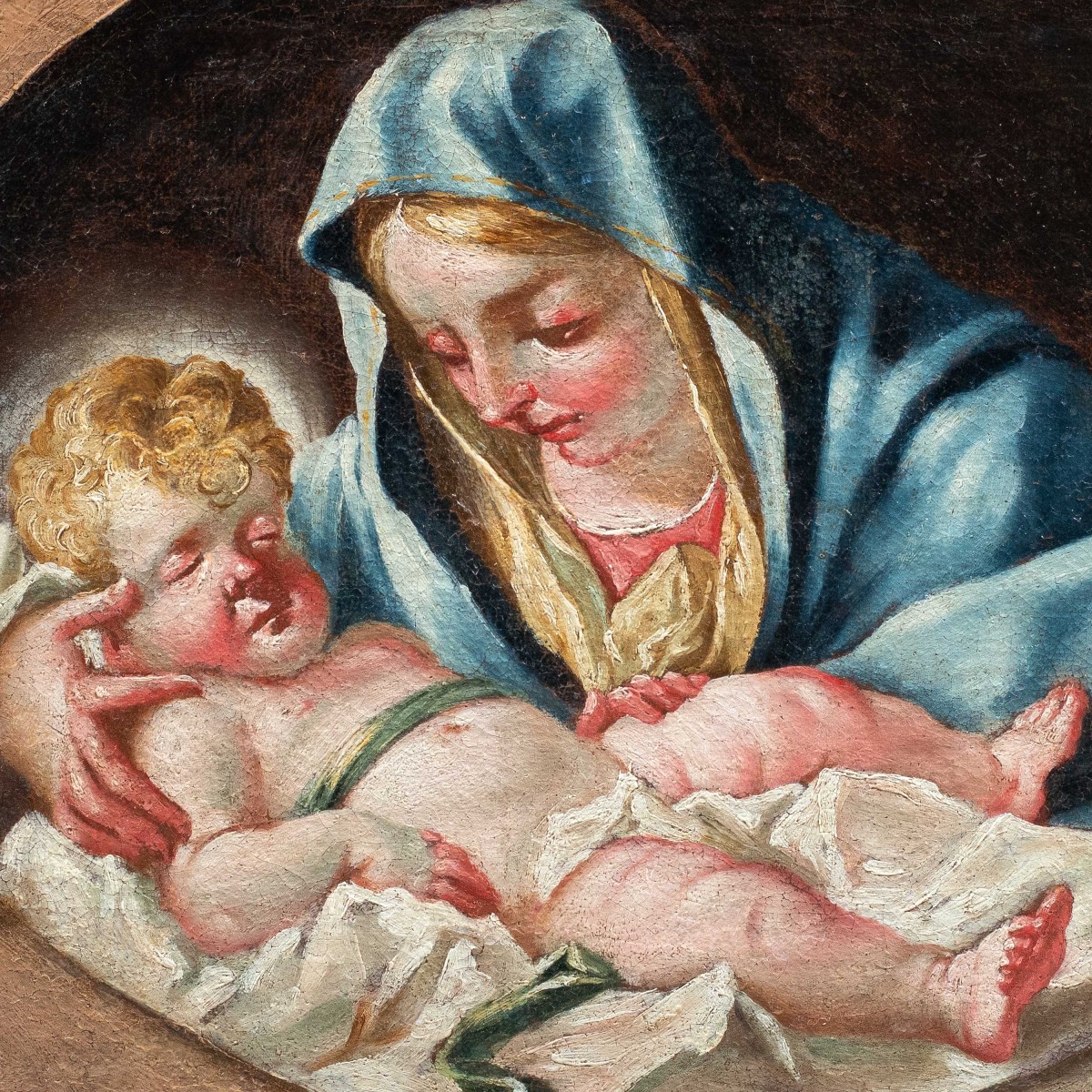 Venetian Painter (18th Century) - Madonna And Child.-photo-2