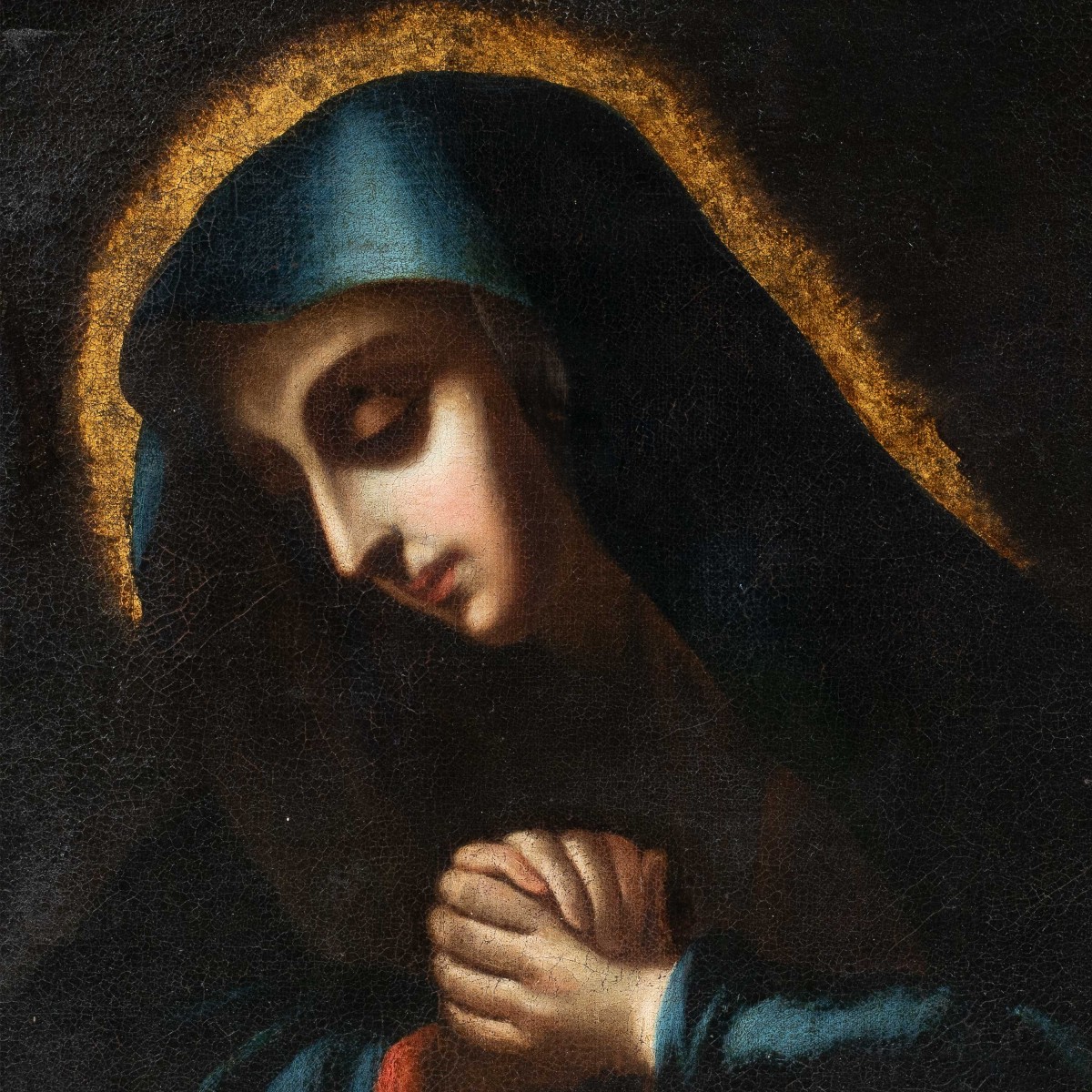 Peintre de l'entourage de Carlo Dolci (Florence 1616 - Florence 1686) - Vierge en prière.-photo-2