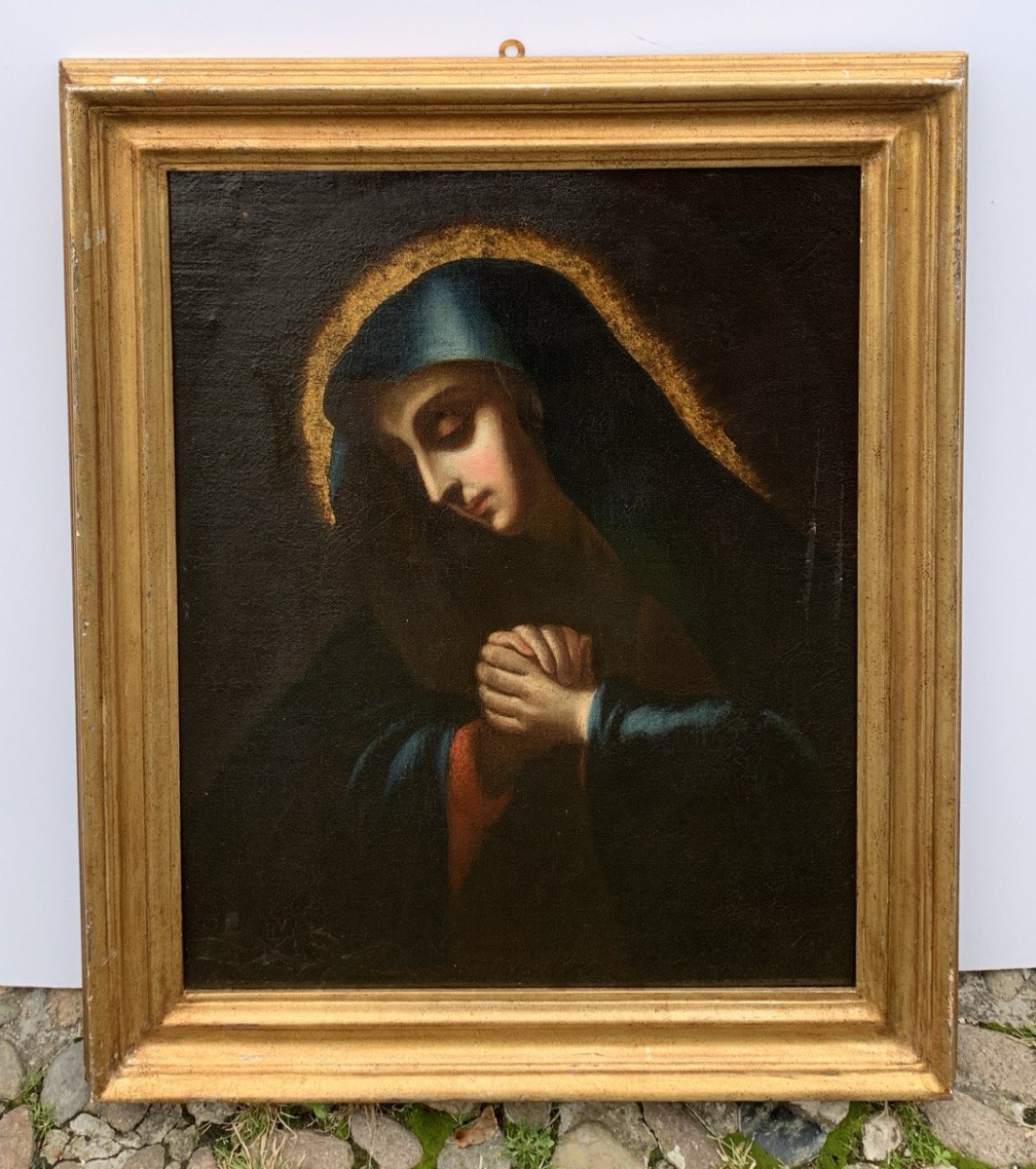 Peintre de l'entourage de Carlo Dolci (Florence 1616 - Florence 1686) - Vierge en prière.-photo-4