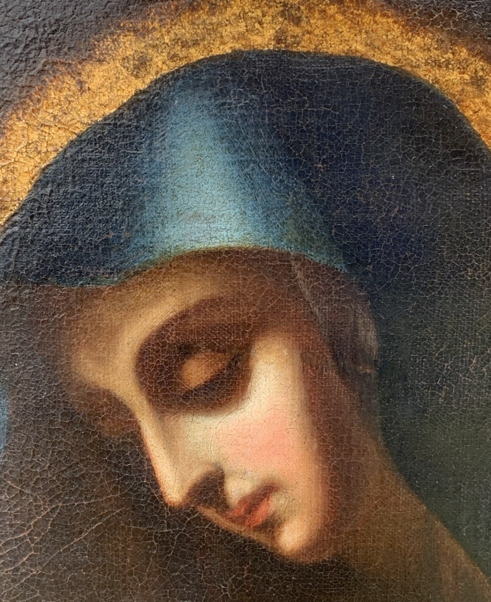 Peintre de l'entourage de Carlo Dolci (Florence 1616 - Florence 1686) - Vierge en prière.-photo-1