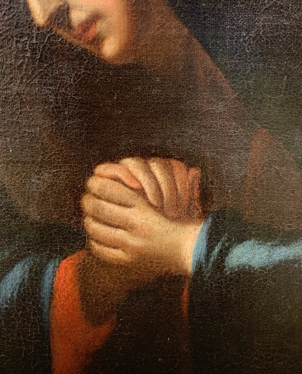Peintre de l'entourage de Carlo Dolci (Florence 1616 - Florence 1686) - Vierge en prière.-photo-2